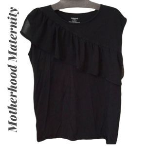 Motherhood Maternity Black Ruffle Sleeveless Top